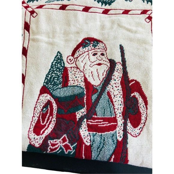 Tapestry Christmas holiday throw blanket afghan 32" x 52" - Picture 3 of 4